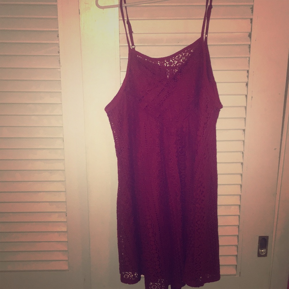 Maroon crocheted dress